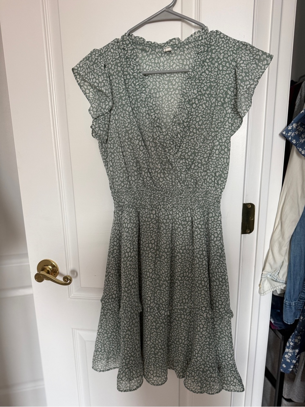 Amazon Sage Green Floral Midi Dress